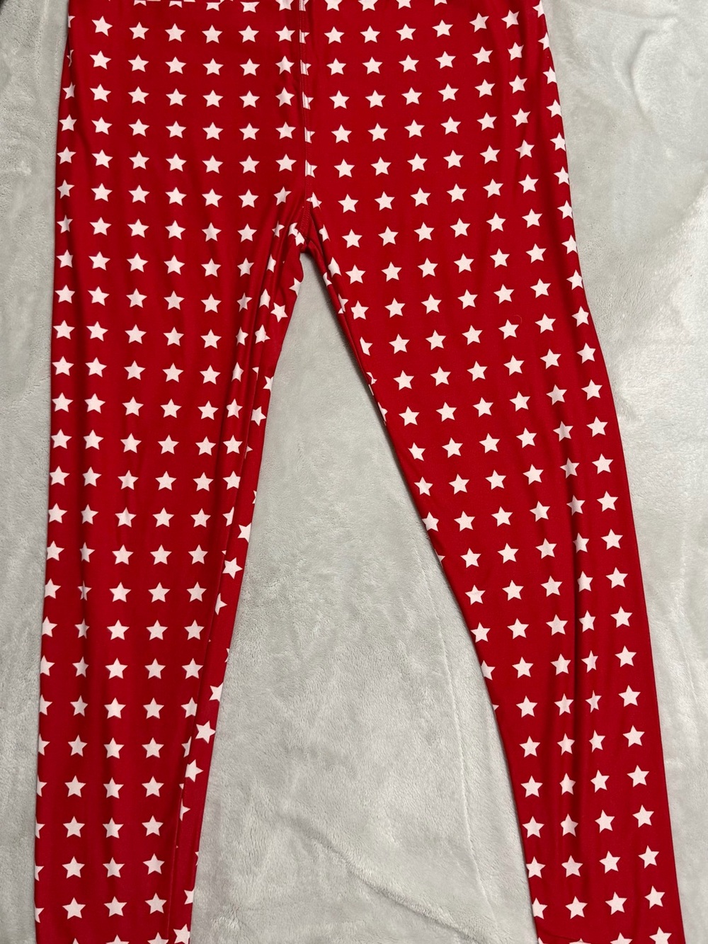 Womens Red Star Print Leggings - White Stars